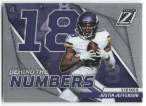 Justin Jefferson 2022 Zenith Behind the Numbers Silver Vikings