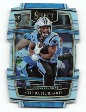 Chuba Hubbard RC 2021 Panini Select Silver Prizm Die Cut Panthers