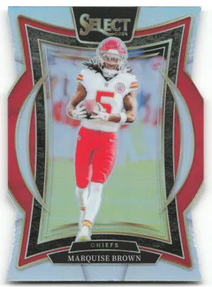 Marquise Brown 2024 Panini Select Silver Prizm Die Cut Chiefs