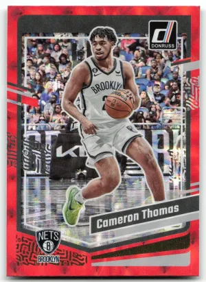Cameron Thomas RC 2021-22 Donruss Holo Purple Laser #/99 Nets