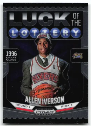 Allen Iverson 2024-25 Panini Prizm Black Luck of the Lottery 76ers