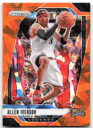 Allen Iverson 2024-25 Panini Prizm Prizm Orange Ice 76ers