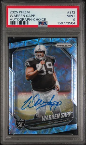 2025 Panini Prizm Warren Sapp Auto Choice /100 PSA 9
