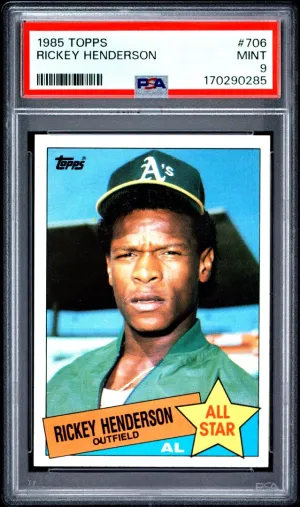 1985 Topps Rickey Henderson PSA 9 #706