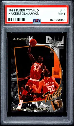 1992 Fleer Total D Hakeem Olajuwon PSA 9 #14