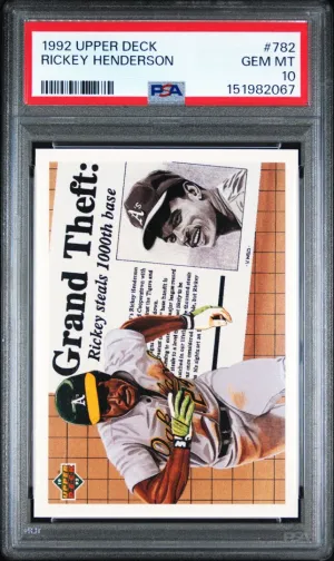1992 Upper Deck Rickey Henderson PSA 10 #782