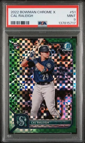 2022 Bowman Chrome X Cal Raleigh RC PSA 9 #51