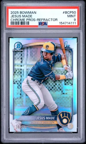 2025 Bowman Chrome Prospects Jesus Made Refractor PSA 9 #BCP50