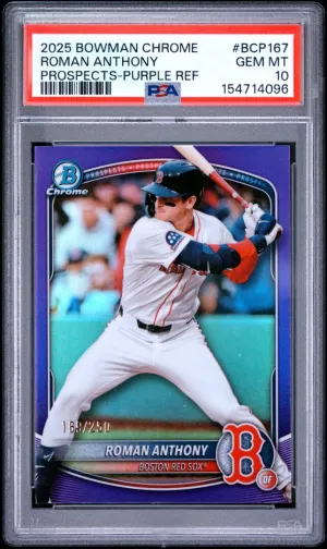 2025 Bowman Chrome Prospects Roman Anthony Purple Refractor PSA 10 #BCP167