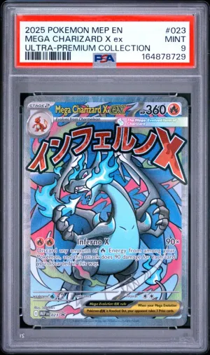 2025 Pokemon English ME Black Star Promo Mega Charizard X ex UPC PSA 9 #023