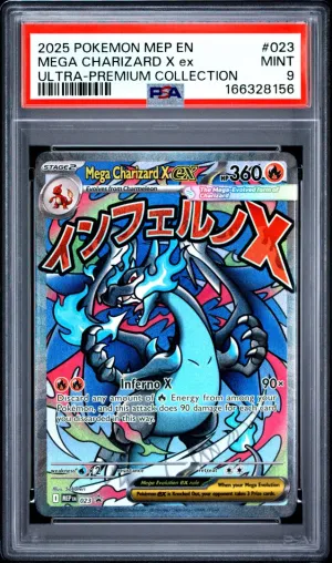 2025 Pokemon English ME Black Star Promo Mega Charizard X ex UPC PSA 9 #023