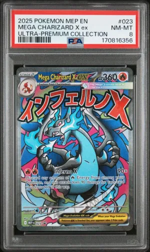 2025 Pokemon English ME Black Star Promo Mega Charizard X ex UPC PSA 8 #023