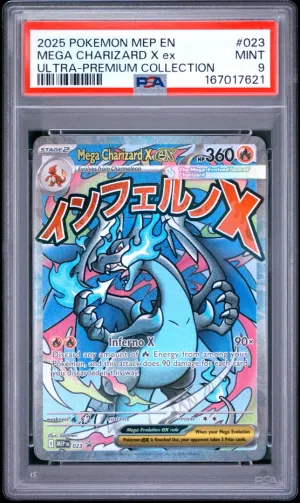 2025 Pokemon English ME Black Star Promo Mega Charizard X ex UPC PSA 9 #023