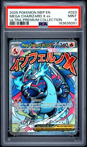 2025 Pokemon English ME Black Star Promo Mega Charizard X ex UPC PSA 9 #023
