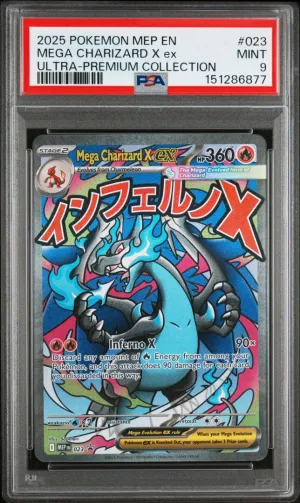 2025 Pokemon English ME Black Star Promo Mega Charizard X ex UPC PSA 9 #023