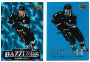 2026-27 Upper Deck Series 1 Clayton Keller Repping and Blue Dazzlers