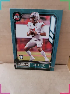 JUSTIN FIELDS #333 RC 2021 PANINI CHRONICLES PLAYBOOK GRIDIRON KINGS BLUE