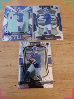Panini 2025 Select Jaxson Dart RC 3-Card Lot New York Giants
