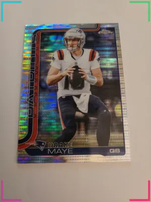 DRAKE MAYE 2025 Topps Chrome Football Pulsar Refractor Patriots #207
