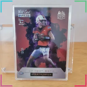 Wild Card Matte 2023 Carson Beck Rising Heat Football NCAA Miami RH-CB 12/35