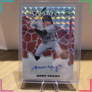 2021 Panini Mosaic Andy Young #SCR-AY Scripts Auto Prizm RC Rookie