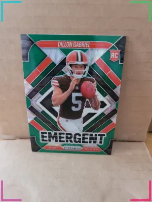 Dillon Gabriel 2025 Panini Prizm #18 Cleveland Browns Emergent Green Prizm RC