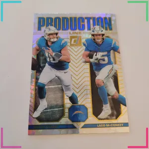 2025 Panini Donruss Production Line Justin Herbert Ladd McConkey #13 Chargers