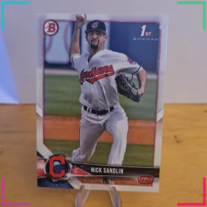 NICK SANDLIN 2018 BOWMAN DRAFT CARD BD-34 INDIANS/GUARDIANS (FIRST ROOKIE BASE)