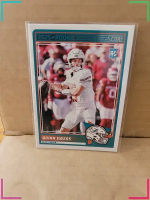 Quinn Ewers 2025 Panini Score RC #75 Miami Dolphins Card