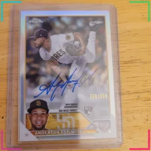 2023 Topps Chrome - Rookie Autographs Anderson Espinoza #RA-AE Refractor /499...