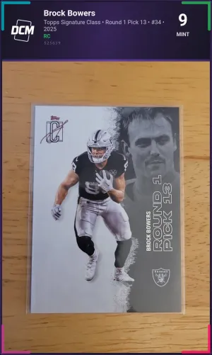 Brock Bowers - Topps Signature Class - #34 - 2025 - DCM 9 - Mint