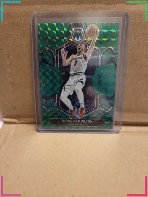 Christian Braun 2023 Panini Mosaic Basketball Green Prizm Denver Nuggets