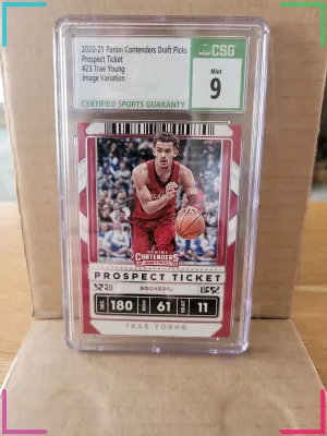 Trae Young 2020-21 Contenders Draft Picks Prospect Ticket #23 Graded CSG mint 9