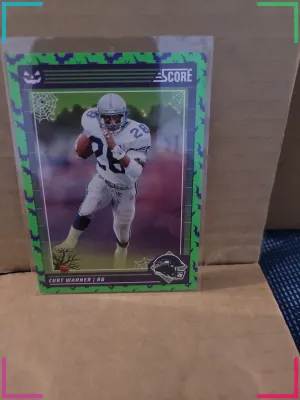 CURT WARNER 2024 Panini Score Halloween Green Bats #260 Seattle Seahawks