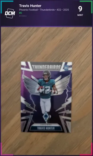 Travis Hunter - Thunderbirds - Phoenix Football - #22 - 2025 - DCM 9 - Mint