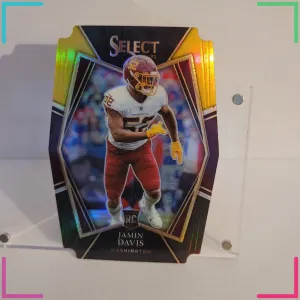 2021 Panini Select - Premier Level Jamin Davis #187 Black & Gold Prizm...