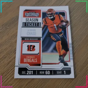 2023 Panini Contenders Ja'Marr Chase Season Ticket #21 Cincinnati Bengals Card