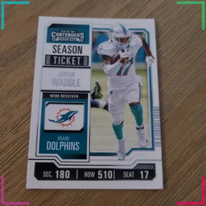2023 Panini Contenders - Season Ticket #63 Jaylen Waddle Miami Dolphins
