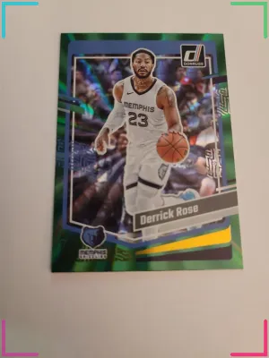 2023-24 Donruss Derrick Rose Holo Green Laser Parallel #75 Memphis Grizzlies