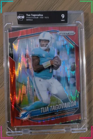 Tua Tagovailoa 2025 Panini Prizm Red Flash Prizm #58 DCM 9Miami Dolphins