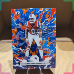 Topps 2026 Christian Gonzalez Blue Orange New England Patriots #68 Parallel