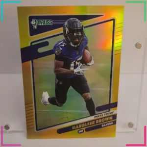 2021 Panini Donruss Gold Holo Press Proof Marquise Brown #241 Baltimore Ravens