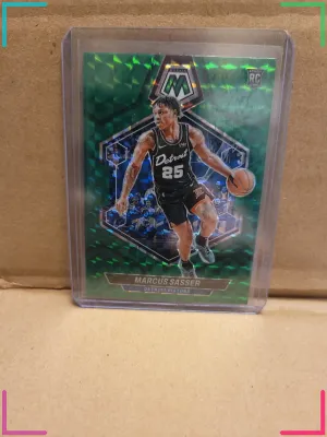 Marcus Sasser Rookie 2023-24 Mosaic Green Reactive Prizm #229