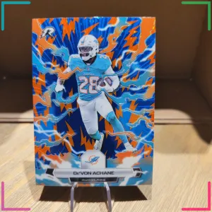 NEW 2025 Topps Resurgence De’Von Achane Blue and Orange Spark Dolphins #63