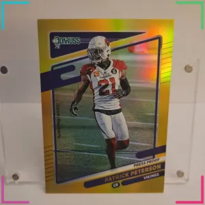Patrick Peterson 2021 Panini Donruss Press Proof Gold Holo Minnesota Vikings