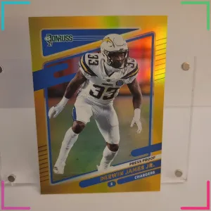 Derwin James Jr Chargers 2021 Donruss Press Proof Gold Holo Premium Stock #74