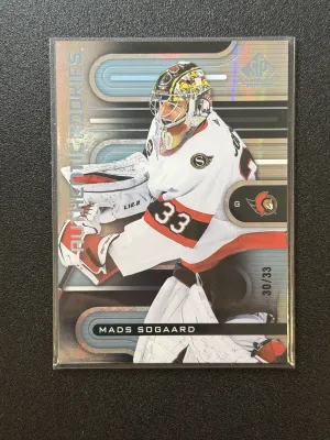 2022-23 Upper Deck SP Game Used Mads Sogaard Authentic Rookies Rookie /33 #185