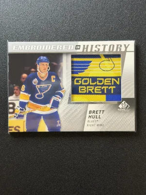 2021-22 Upper Deck SP Game Used Hockey Brett Hull Embroidered in History Patch #