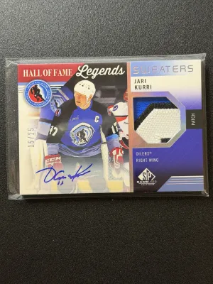 2021-22 UD SP Game Used Jari Kurri HOF Legends Sweaters Auto /25 Patch