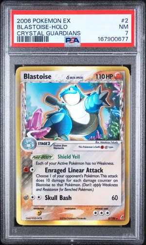 2006 Pokemon Ex Crystal Guardians Blastoise-Holo Crystal Guardians